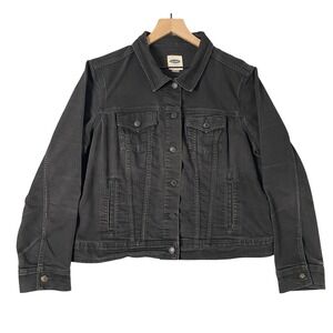 Old Navy Jean Jacket Womens XL Black Denim Trucker Y2K‎ Vintage Indie Capsule
